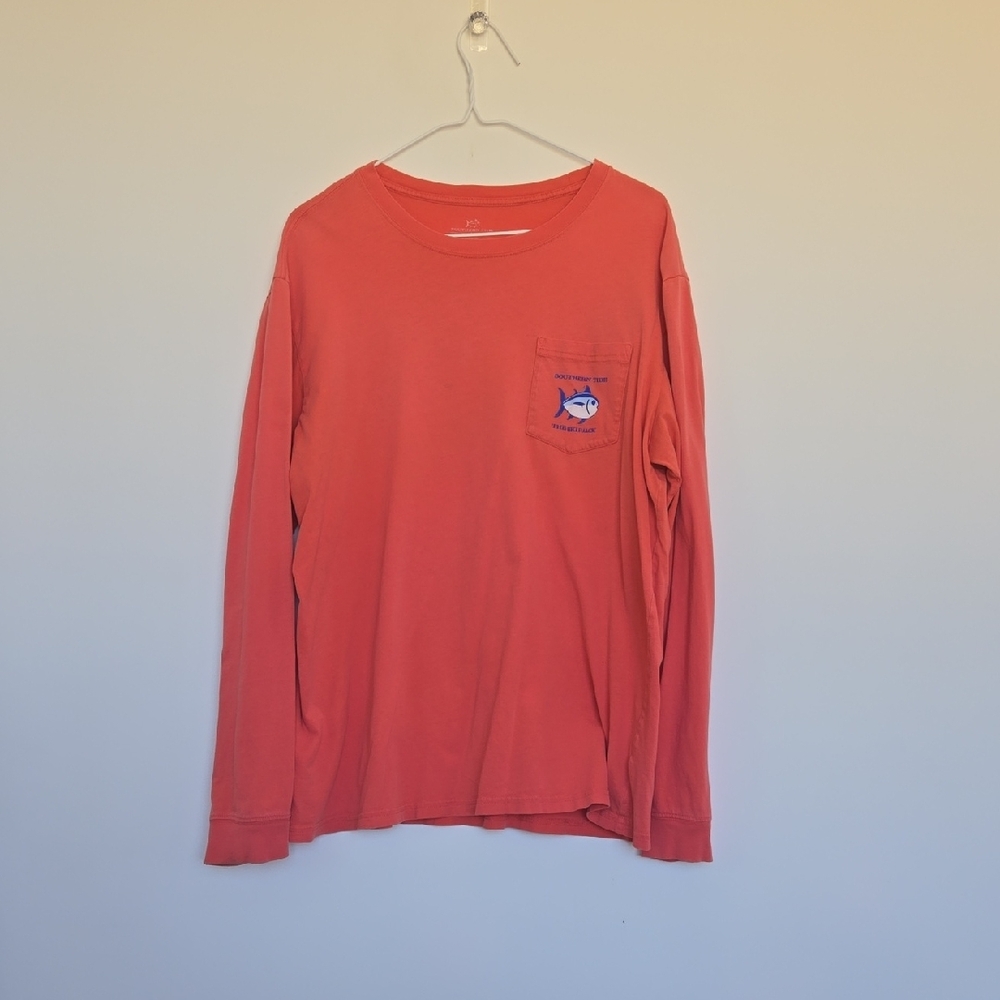 Coral Long Sleeve Shirt with Fish Logo